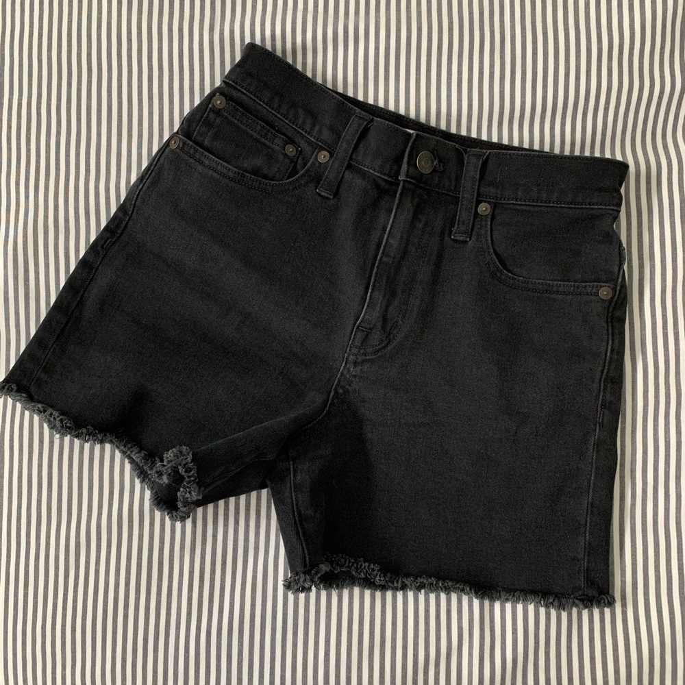 Madewell High-Rise Black Denim Shorts